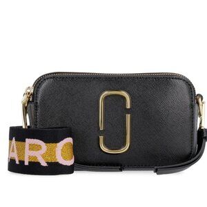 Marc Jacobs Black Snapshot Camera Bag with Logo Strap